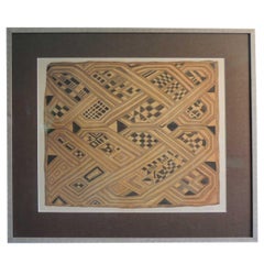 Gerahmte handbemalte afrikanische gerahmte Kunst aus Kuba-Samt mit Textilrahmen