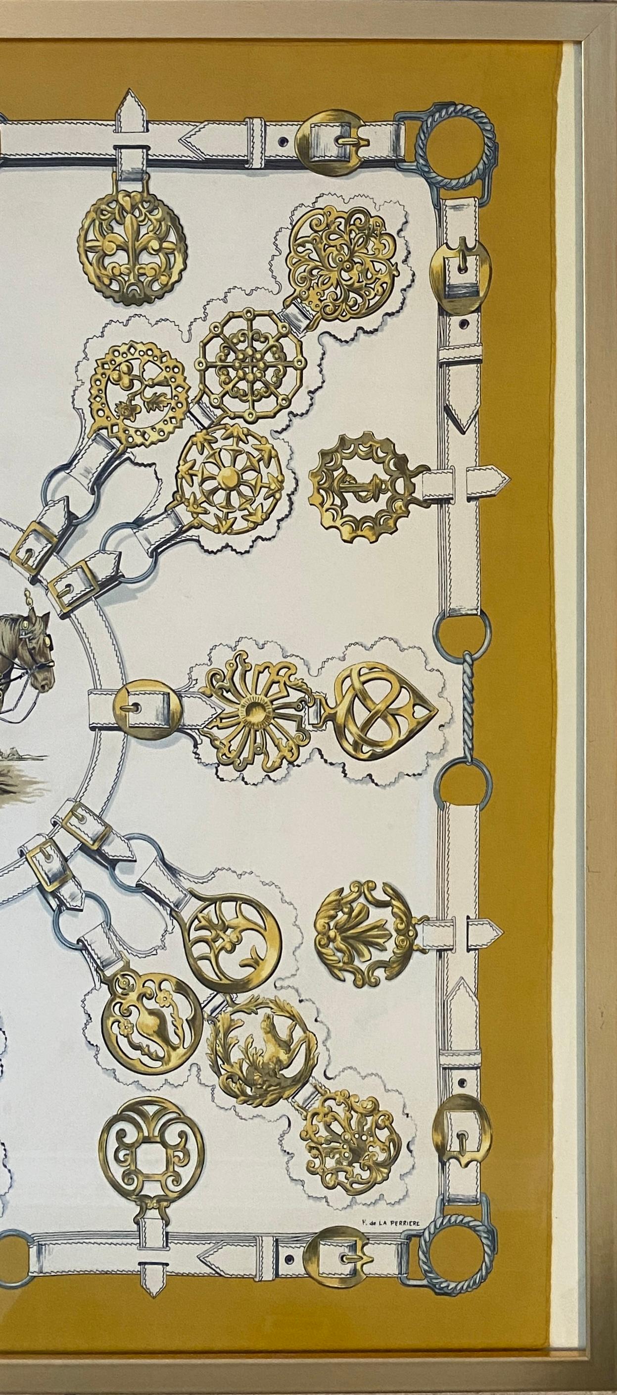 XX secolo Arte da parete con sciarpa Hermes incorniciata d'epoca in vendita