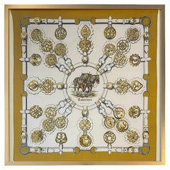 Vintage Framed Hermes Scarf Wall Art