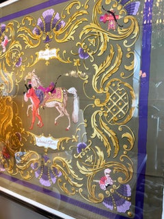 Vintage Framed Hermes Silk Scarves