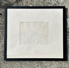 Vintage Framed Horse Body Sketch Drawing
