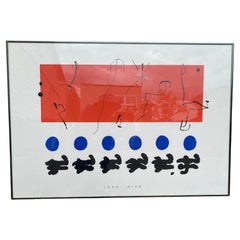 Vintage Framed Joan Miró "Rouge et Bleu" Print