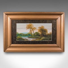 Vintage Framed Landscape Painting, Scottish, Oil on Board, Art, Picture, River