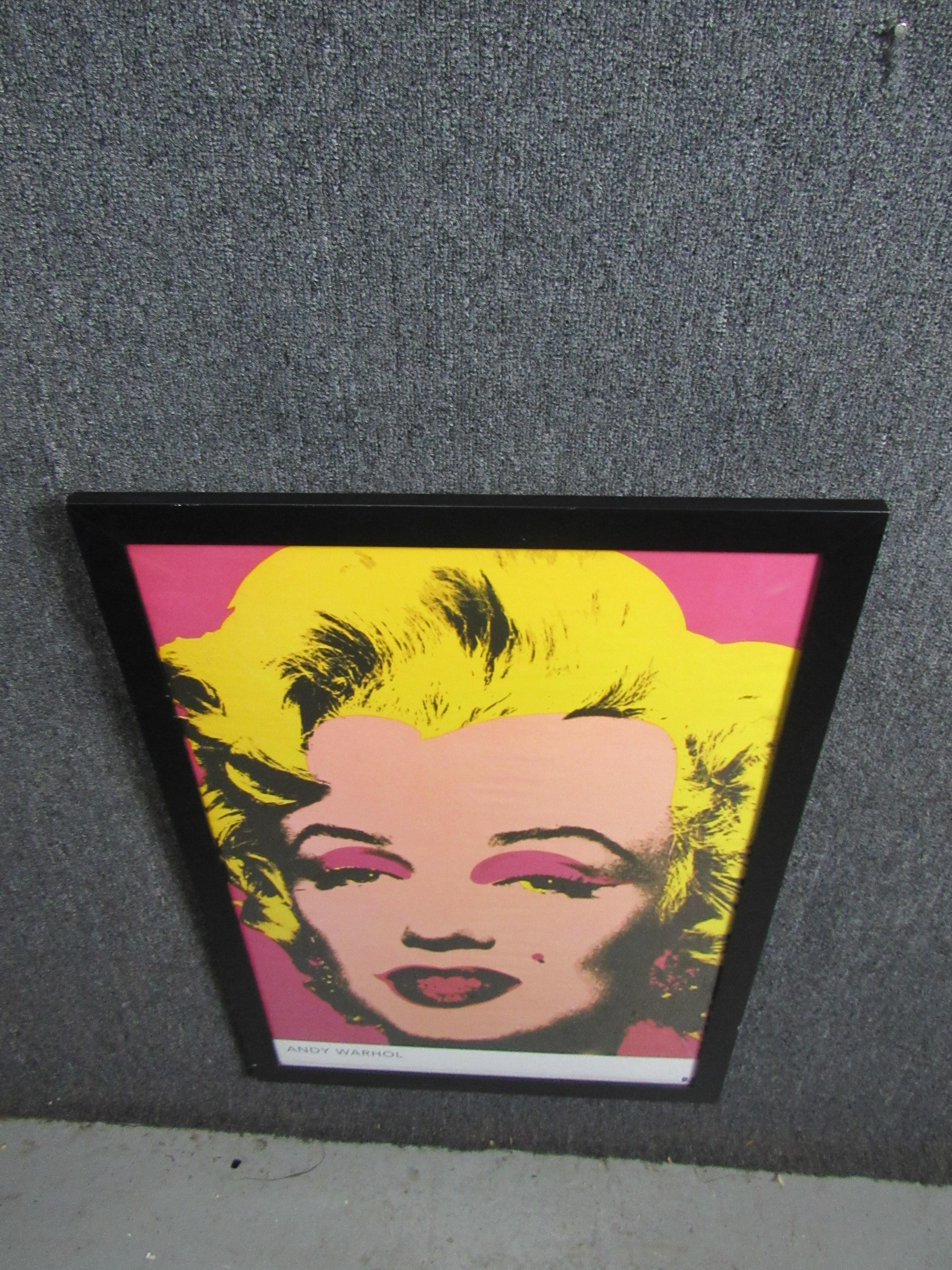 Mid-Century Modern Vintage Framed Marilyn Monroe by Andy Warhol Poster For Sale
