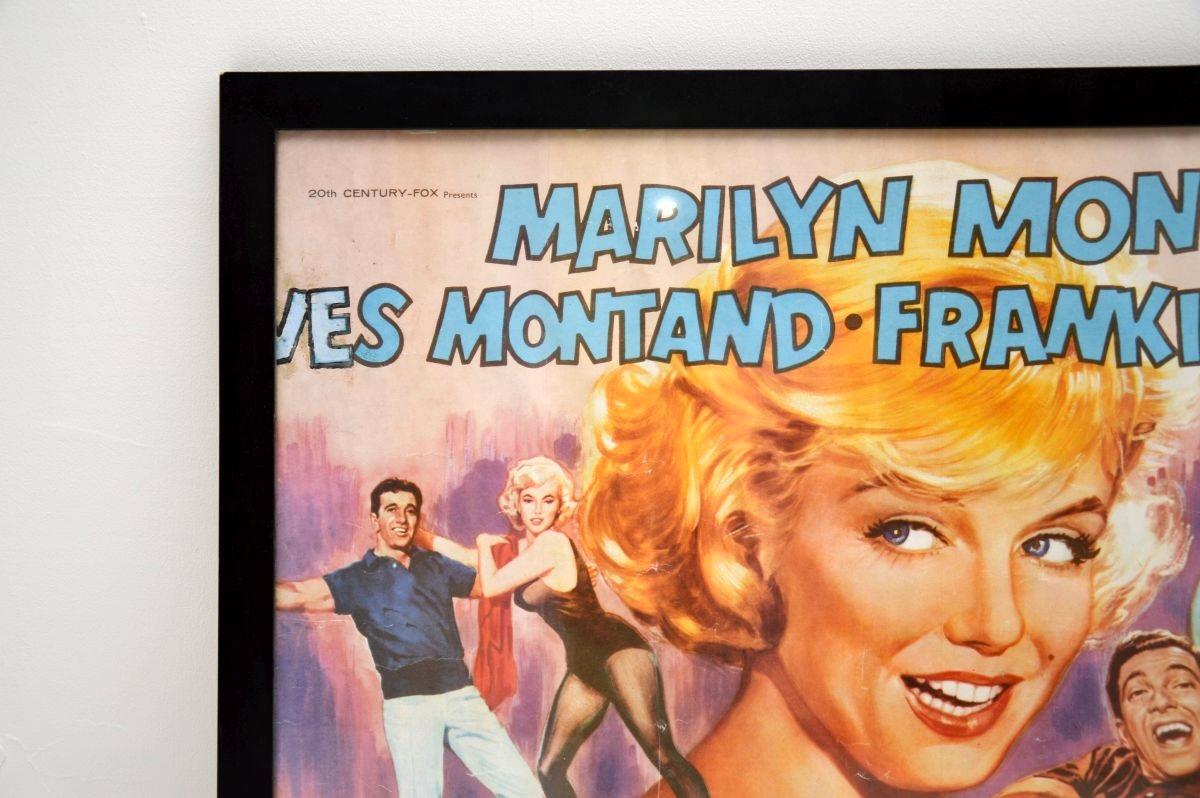 Mid-Century Modern Vintage Framed Marilyn Monroe Film Poster ‘Let’s Make Love’ For Sale