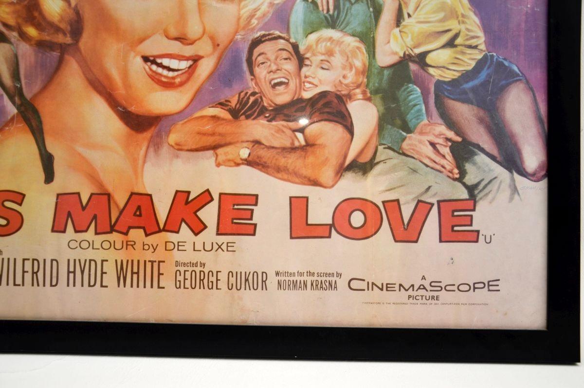 Mid-20th Century Vintage Framed Marilyn Monroe Film Poster ‘Let’s Make Love’ For Sale