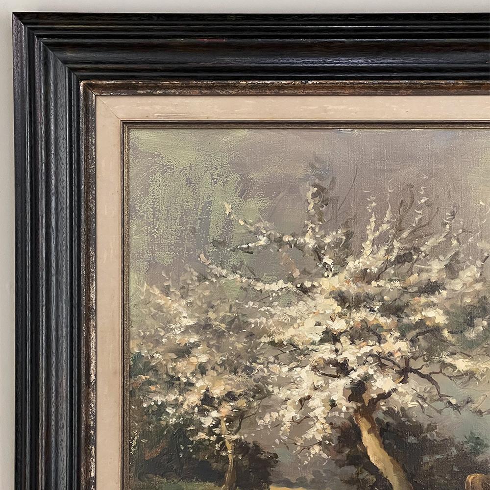 Vintage Framed Oil Painting on Canvas by E. Van Orden In Good Condition For Sale In Dallas, TX