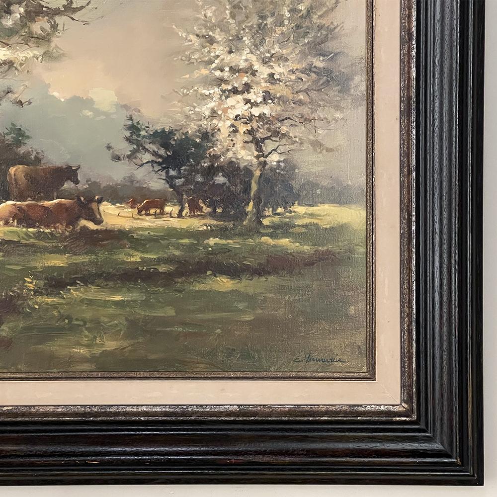 Vintage Framed Oil Painting on Canvas by E. Van Orden For Sale 1