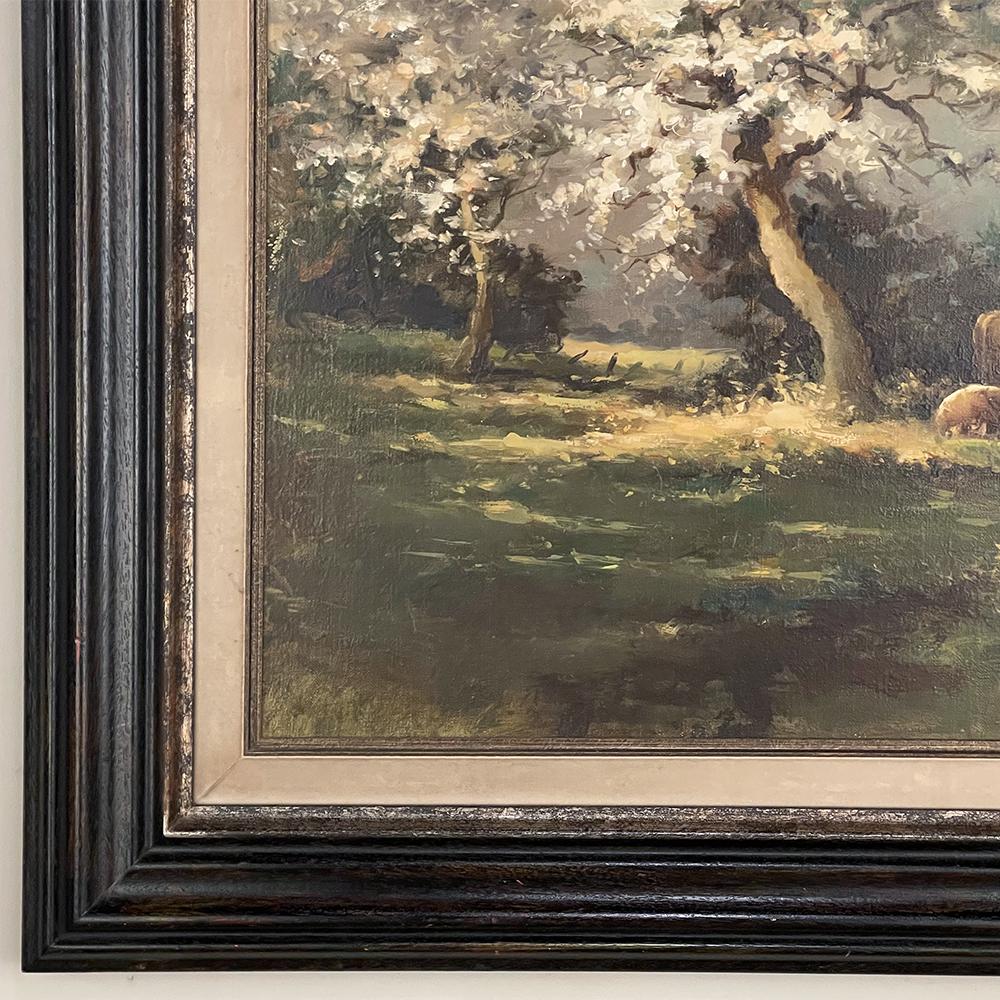 Vintage Framed Oil Painting on Canvas by E. Van Orden For Sale 2
