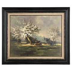 Vintage Framed Oil Painting on Canvas by E. Van Orden