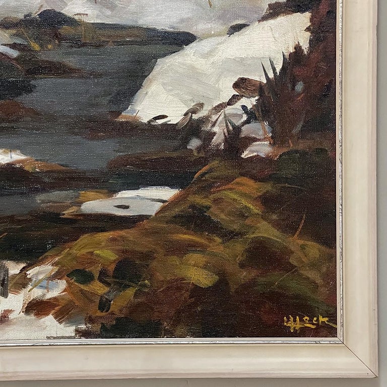 Vintage Framed Oil Painting on Canvas by Lucien Hock (18991972) For