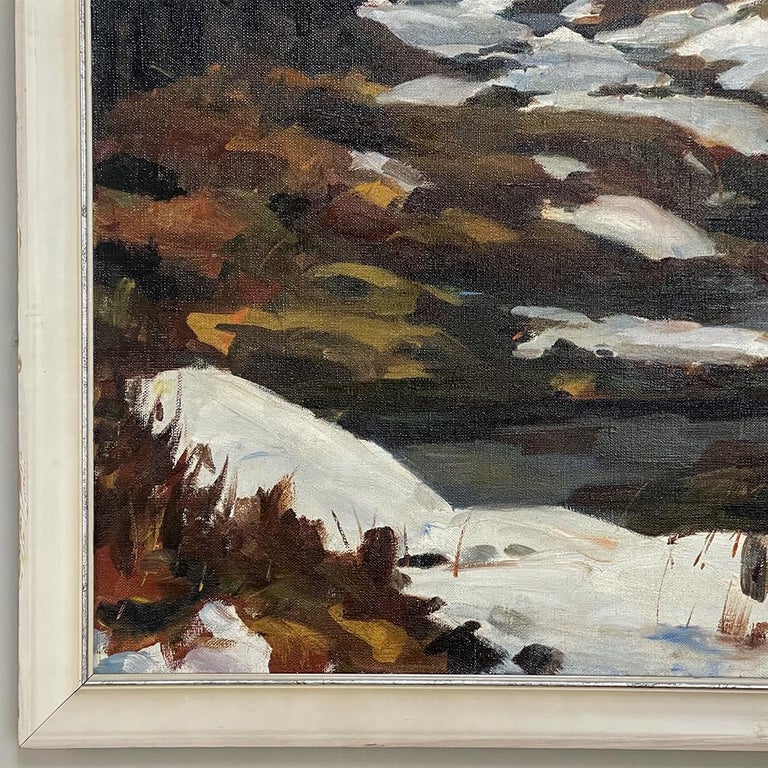 Vintage Framed Oil Painting on Canvas by Lucien Hock (18991972) For