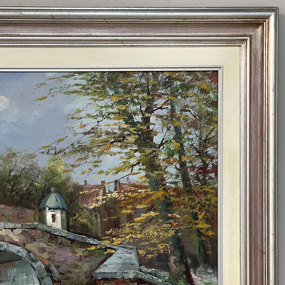 Mid-20th Century Vintage Framed Oil Painting on Canvas by Mees For Sale