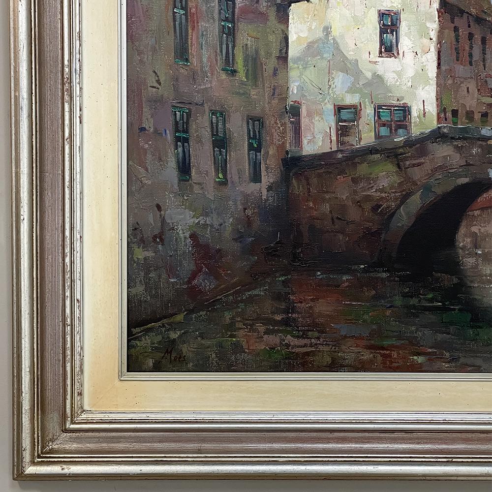 Vintage Framed Oil Painting on Canvas by Mees For Sale 2
