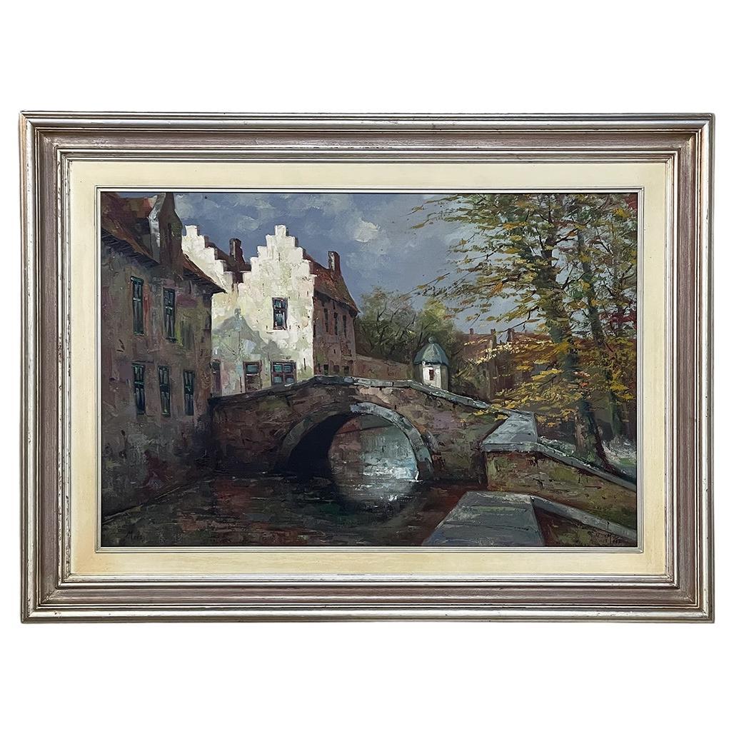 Vintage Framed Oil Painting on Canvas by Mees For Sale