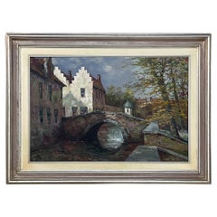 Retro Framed Oil Painting on Canvas by Mees