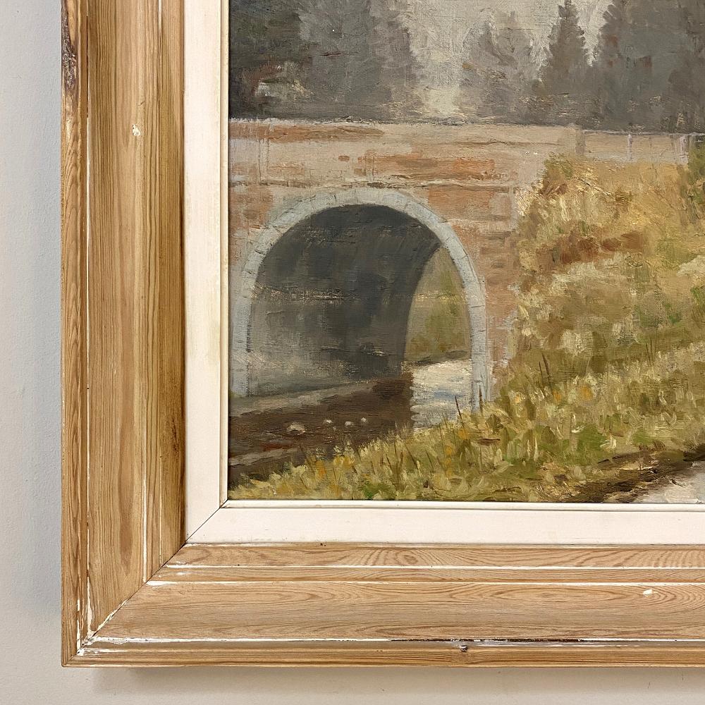 Vintage Framed Oil Painting on Canvas by W. Libert For Sale 2