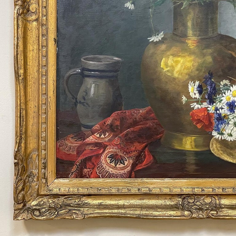 Vintage Framed Oil Painting on Canvas of Still Life signed Laenen For