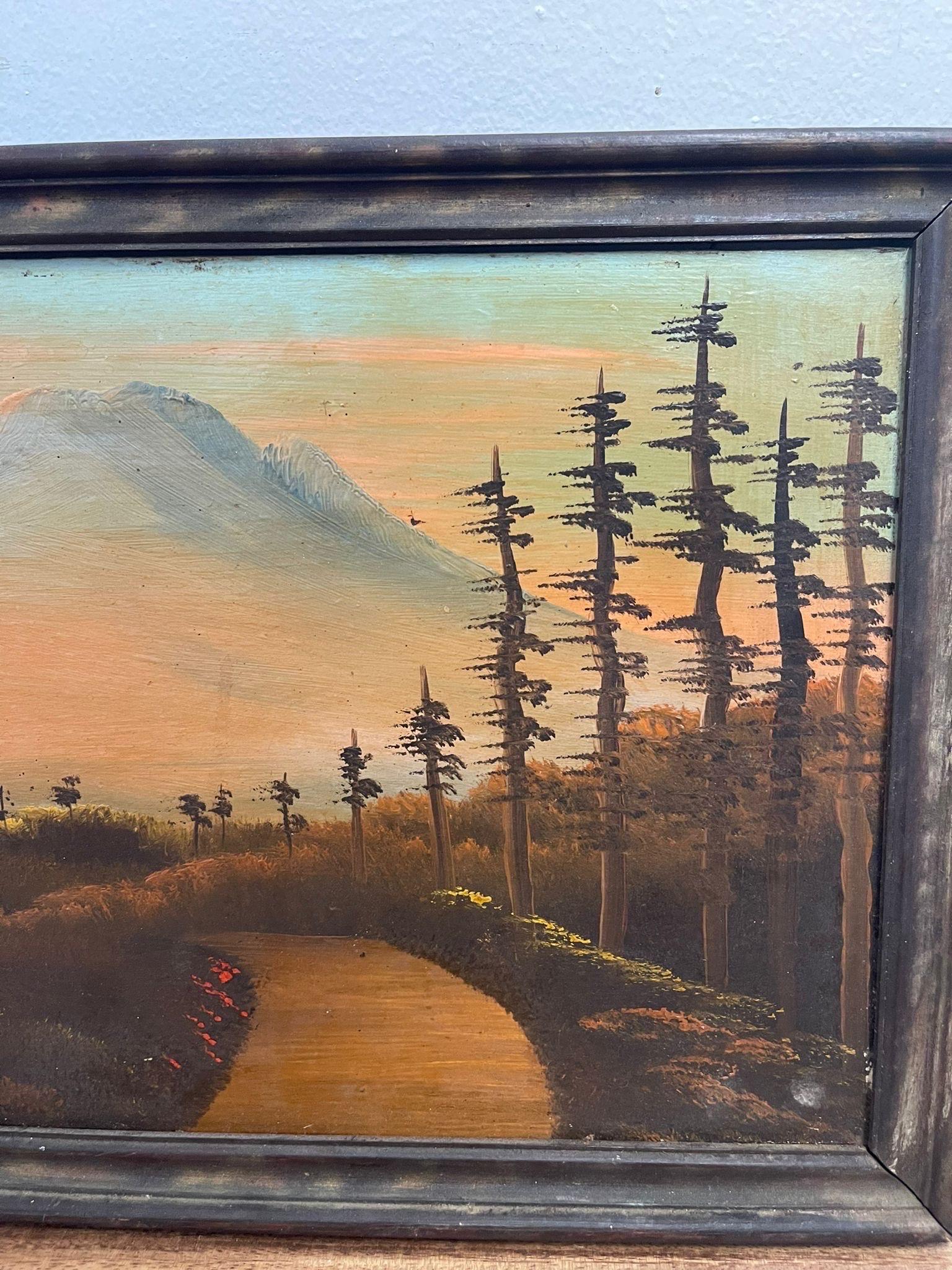 Gerahmtes Original signiertes Original-Gemälde des Mount Rainier, Vintage. im Angebot 1