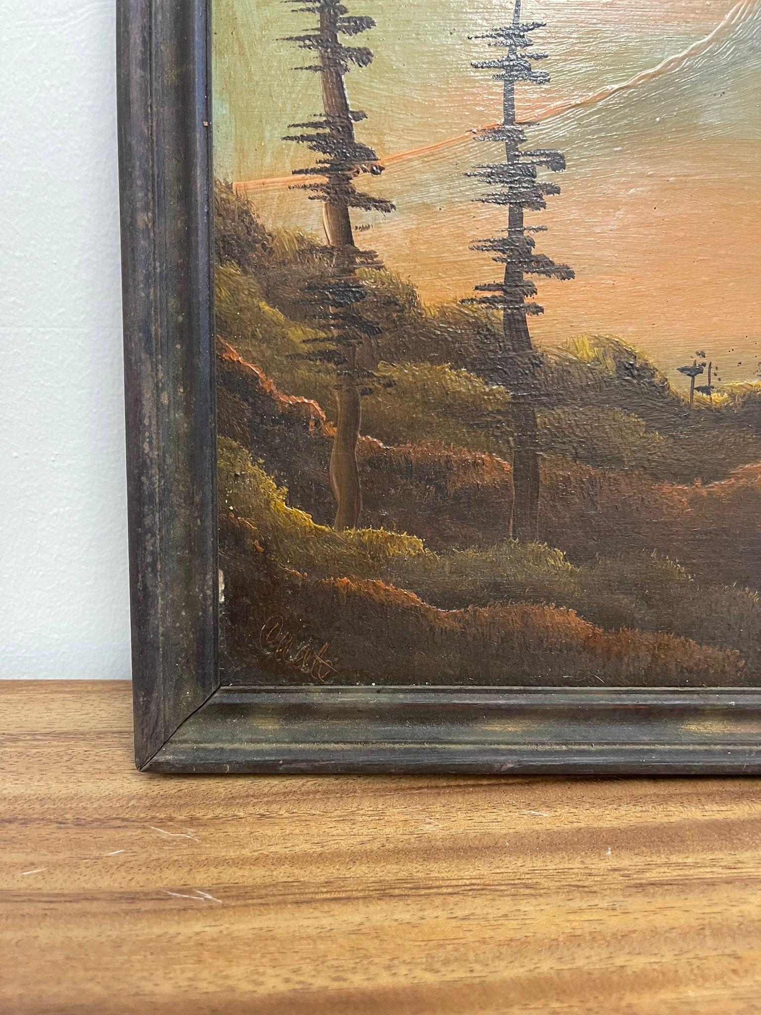 Vintage Framed Original Signed Painting of Mount Rainier. For Sale 2