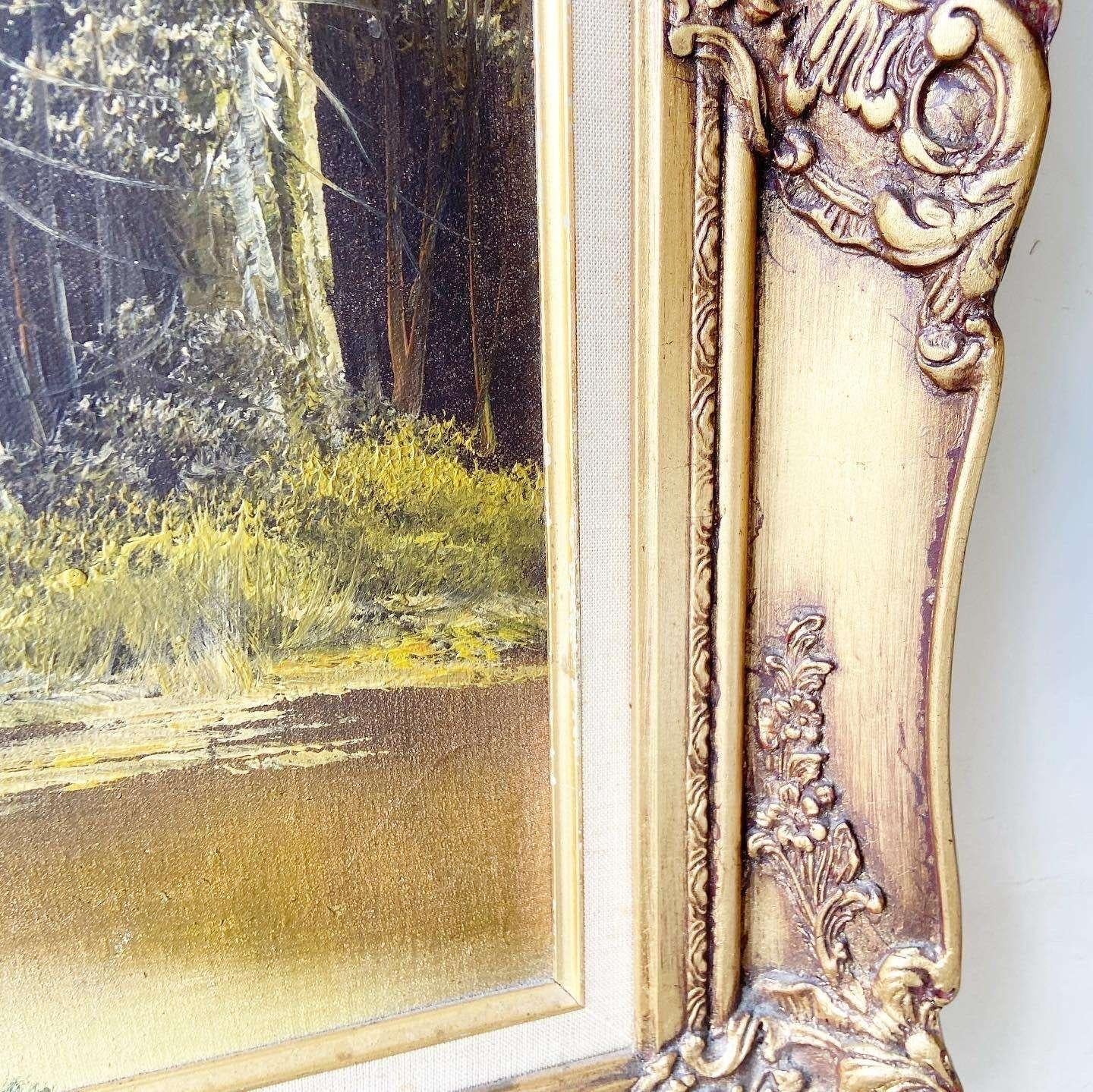 Mid-20th Century Vintage Framed Painting From Abuelita and Abuelito’s