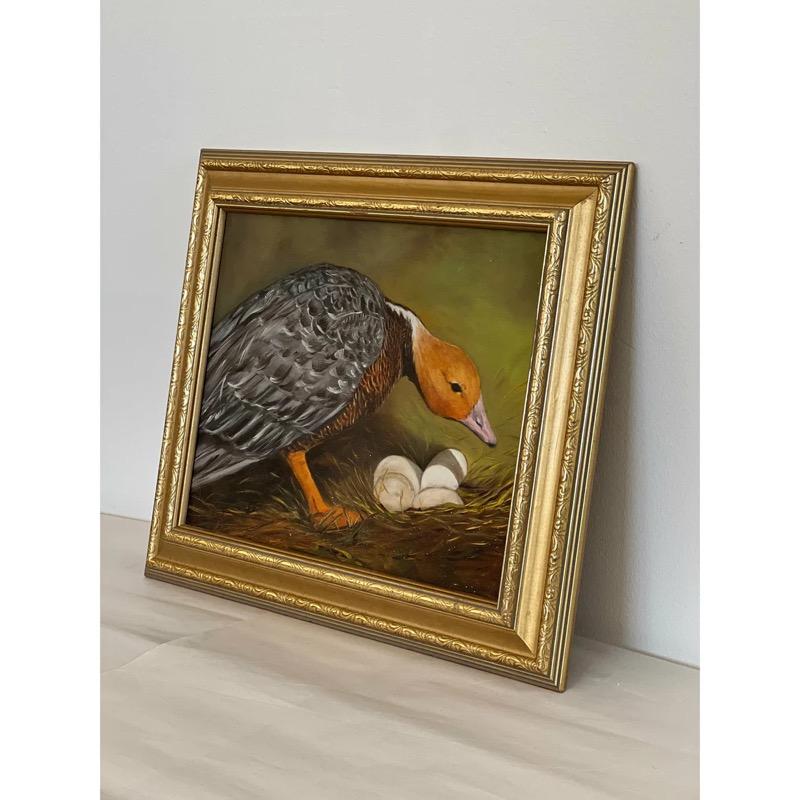 Late 20th Century Vintage Framed Painting of a Serene Scene For Sale