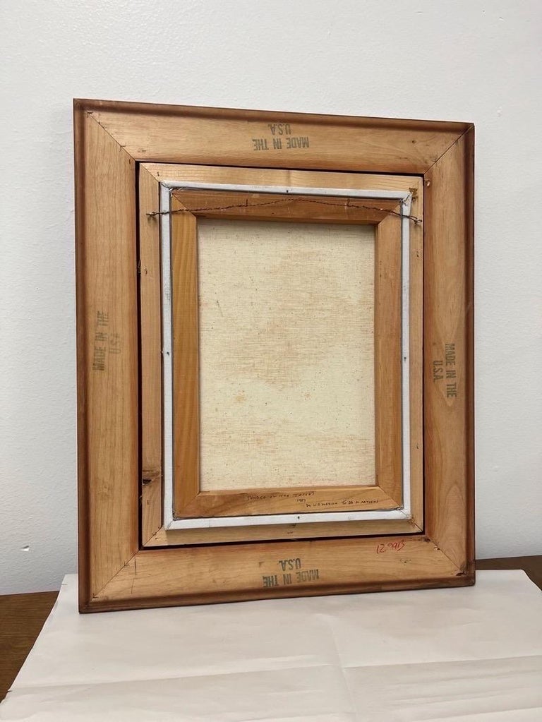 Vintage Framed Painting on Canvas Dt 1987 For Sale at 1stDibs