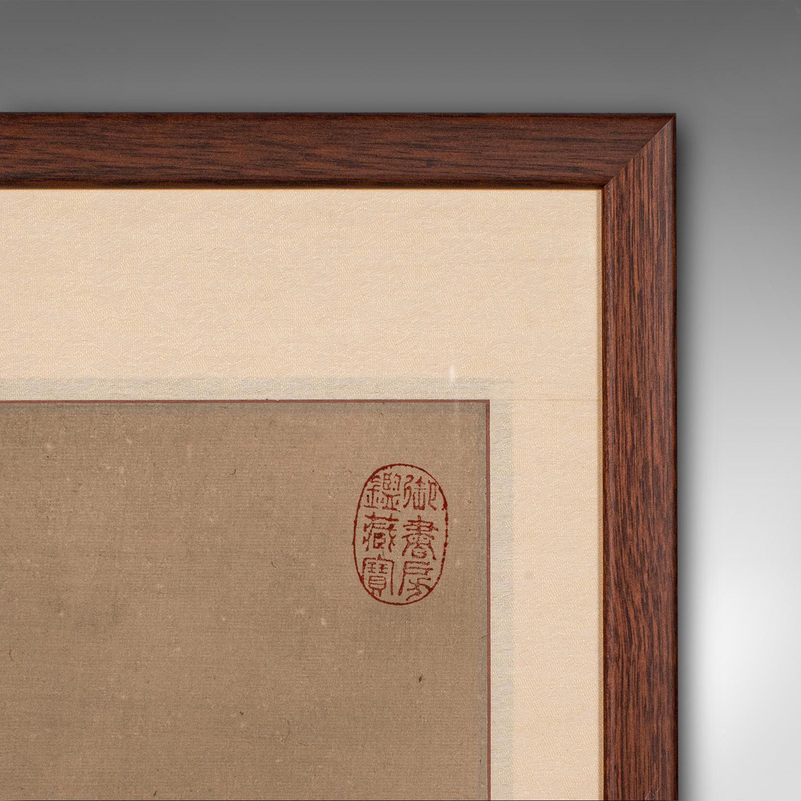 Vintage Framed Picture, Chinese, Ink on Paper, Artwork, After Tang Dynasty, 1950 For Sale 2