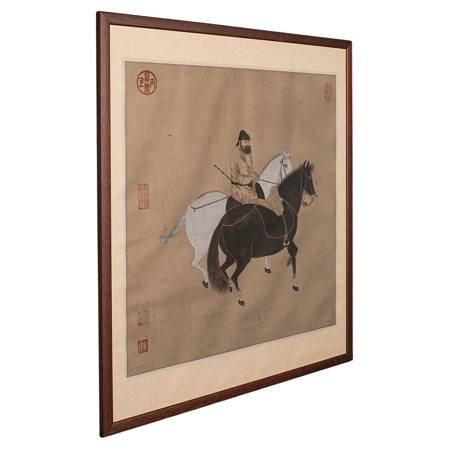 Vintage Framed Picture, Chinese, Ink on Paper, Artwork, After Tang Dynasty, 1950 For Sale