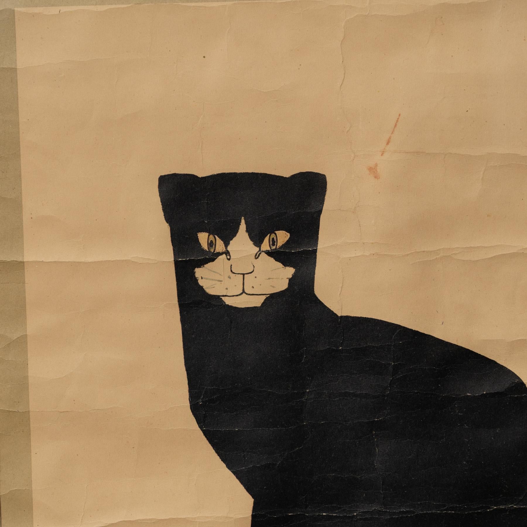 Vintage Poster encadré de Bart Vander Leck : 'The Kat', circa 1960 État moyen - En vente à Barcelona, ES