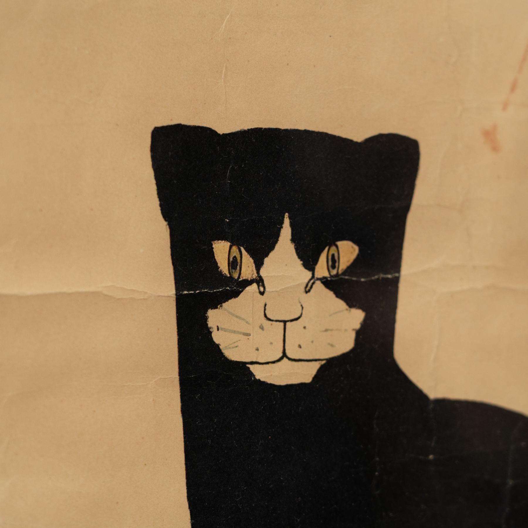 Gerahmtes Vintage Poster von Bart Vander Leck: 'The Kat', ca. 1960 (Holz) im Angebot