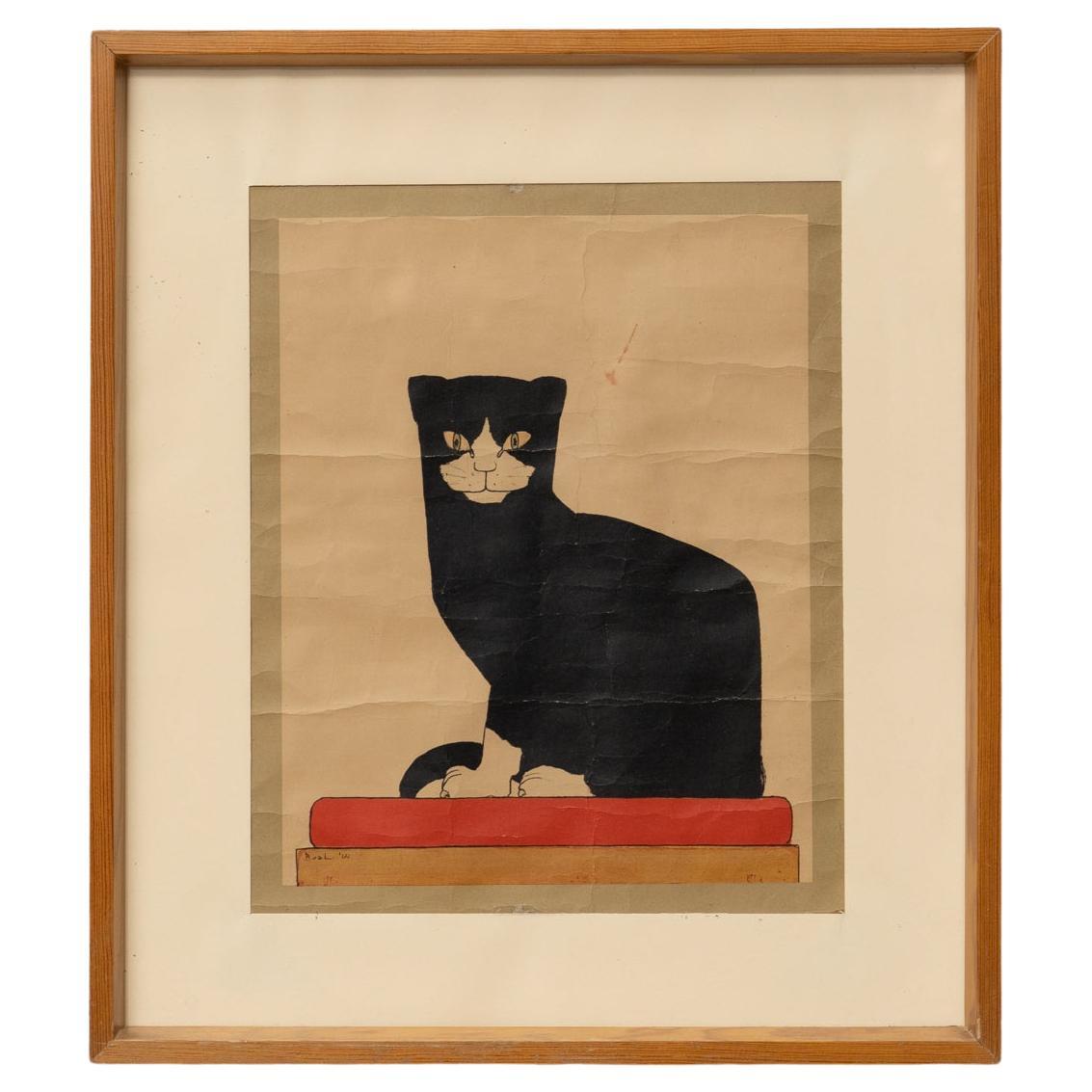 Vintage Framed Poster by Bart Vander Leck: 'The Kat', circa 1960 For Sale