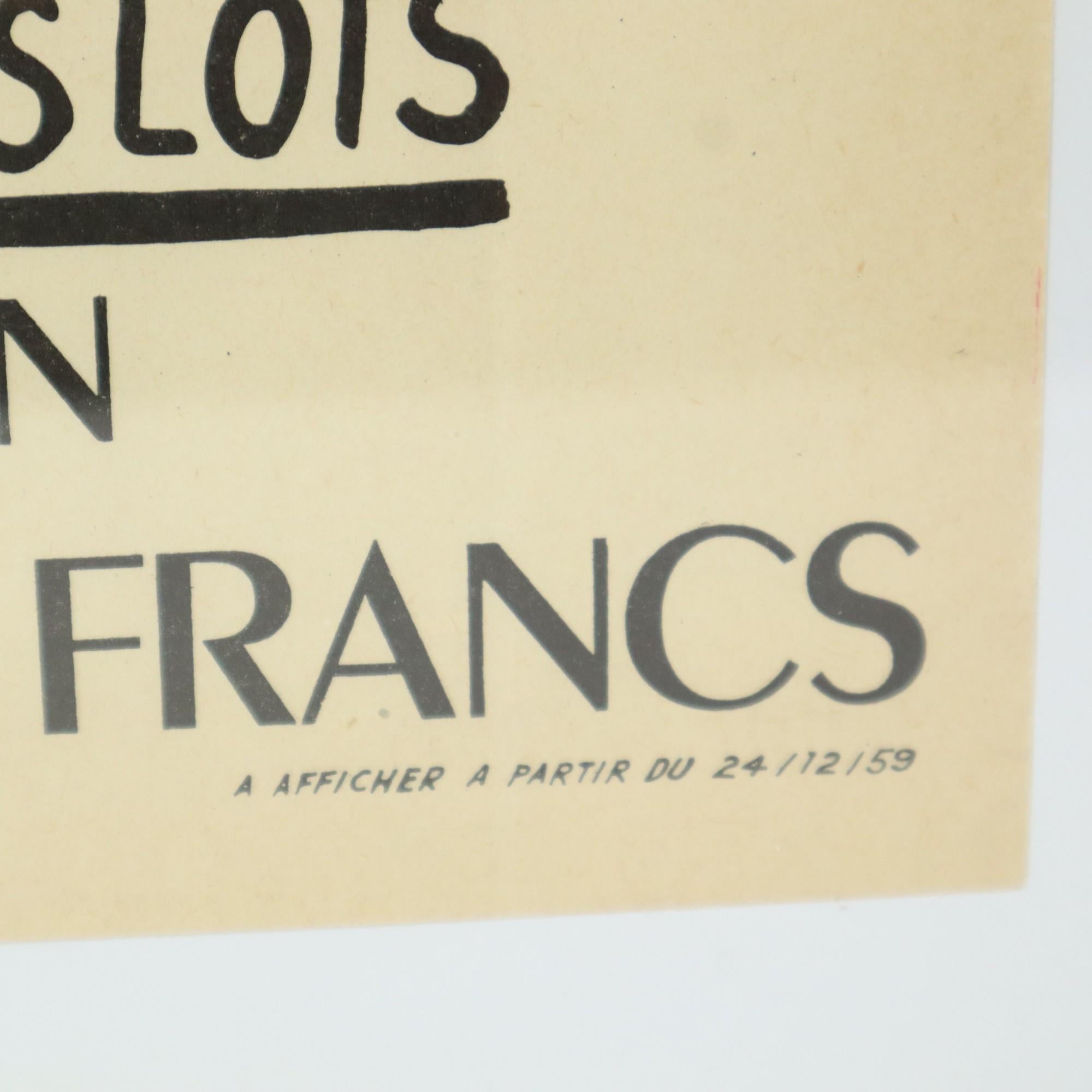 Acrylic Vintage Framed Poster Loterie Nationale France Fifties Advertisement Jean Effel For Sale