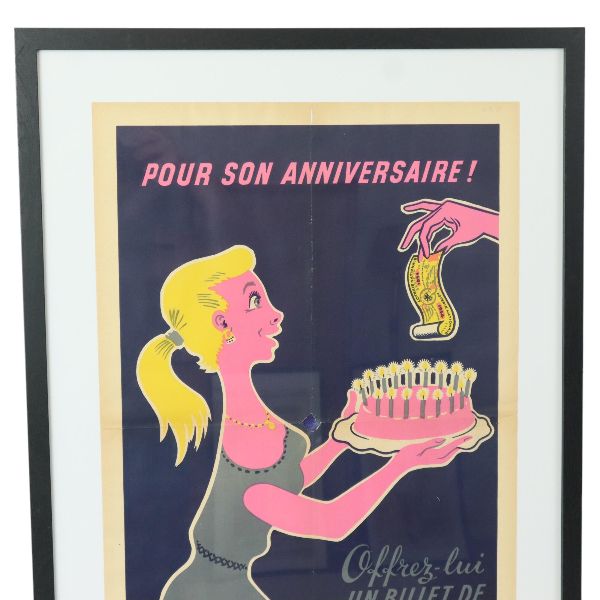Gerahmtes Vintage-Plakat aus den 1950er Jahren für die 