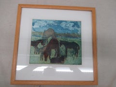 Vintage Framed Print by Ann Zahn Assateague Ponies