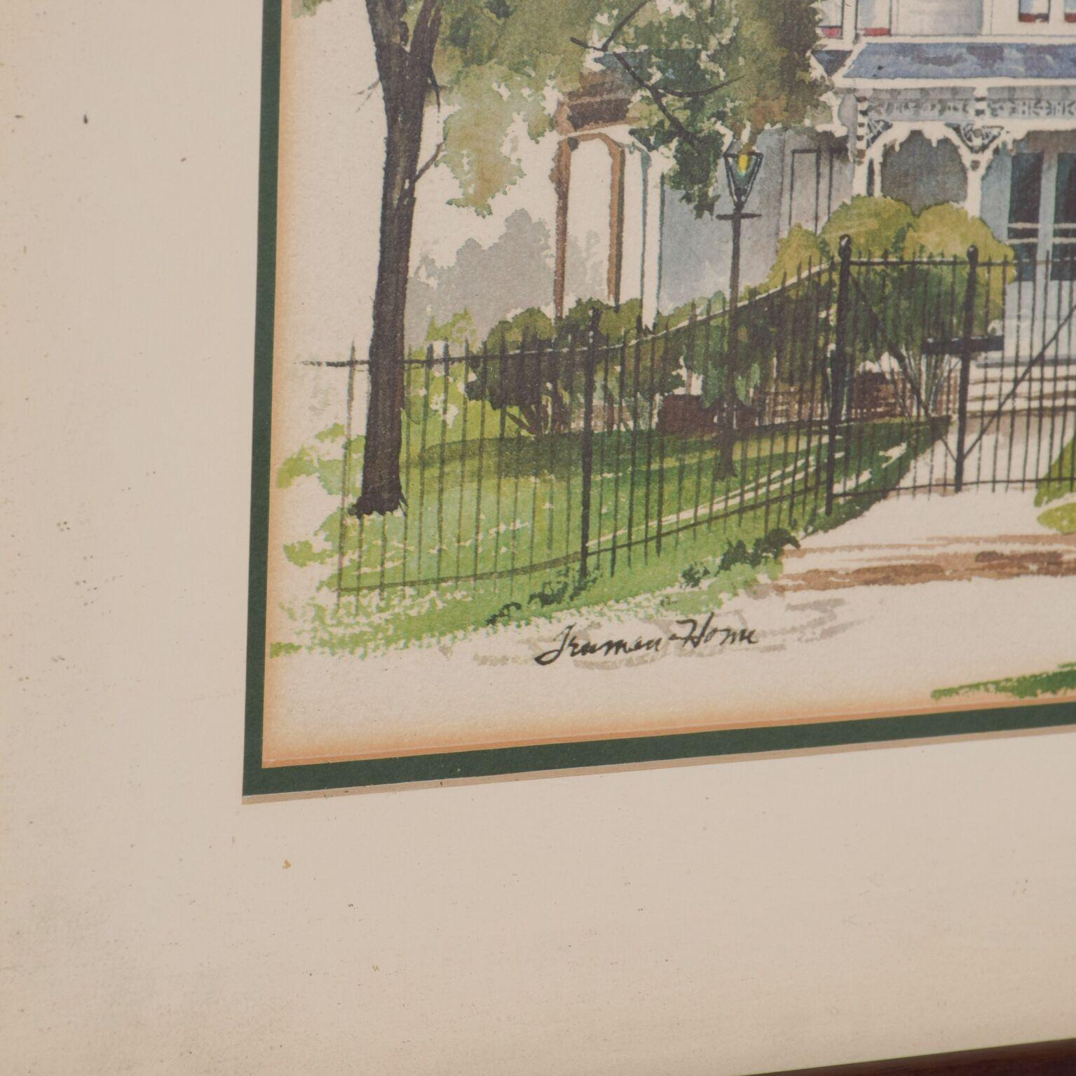American 1970s Framed Print Landscape Gated White House