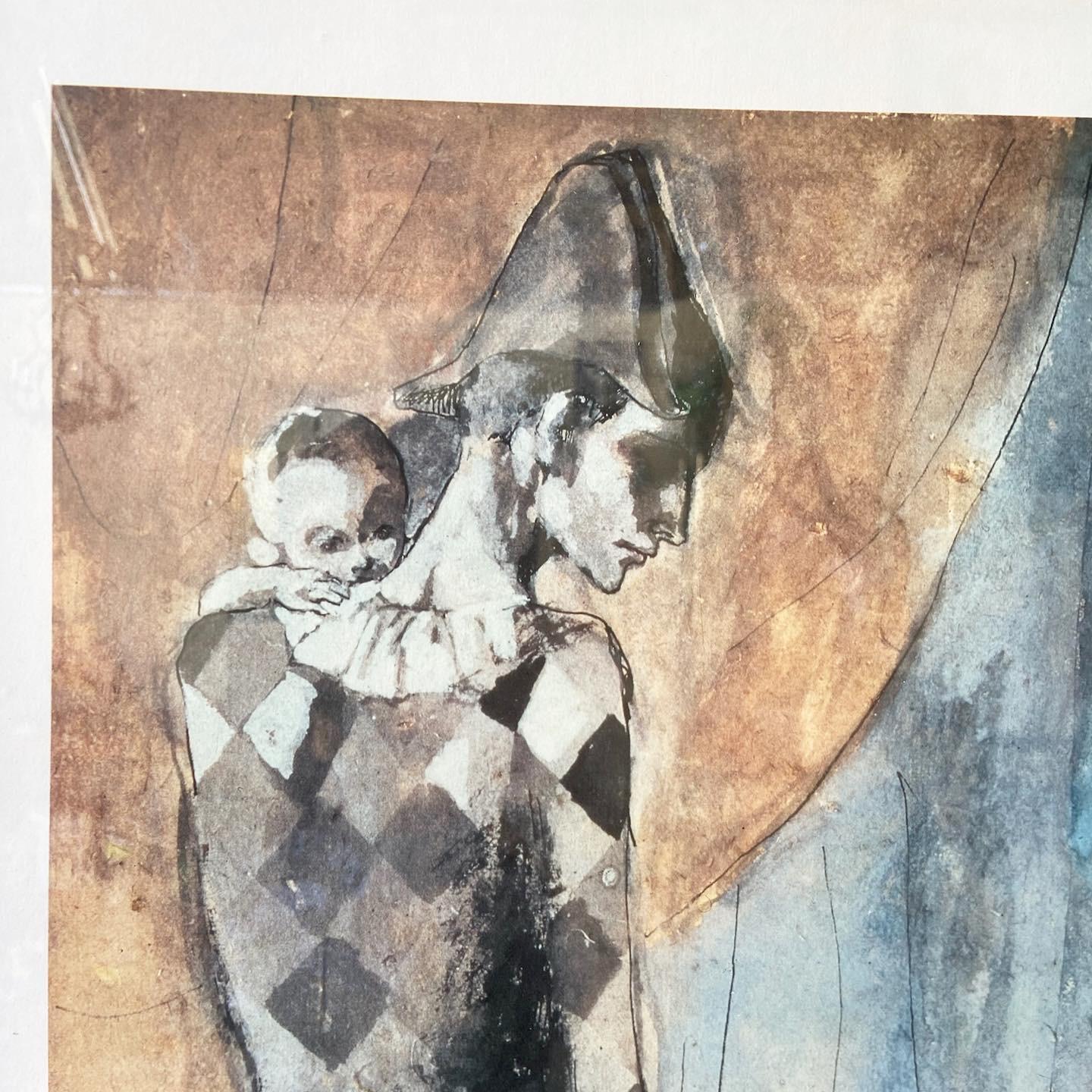 Vintage Framed Print Titled Harlequin’s Family by Picasso For Sale 1