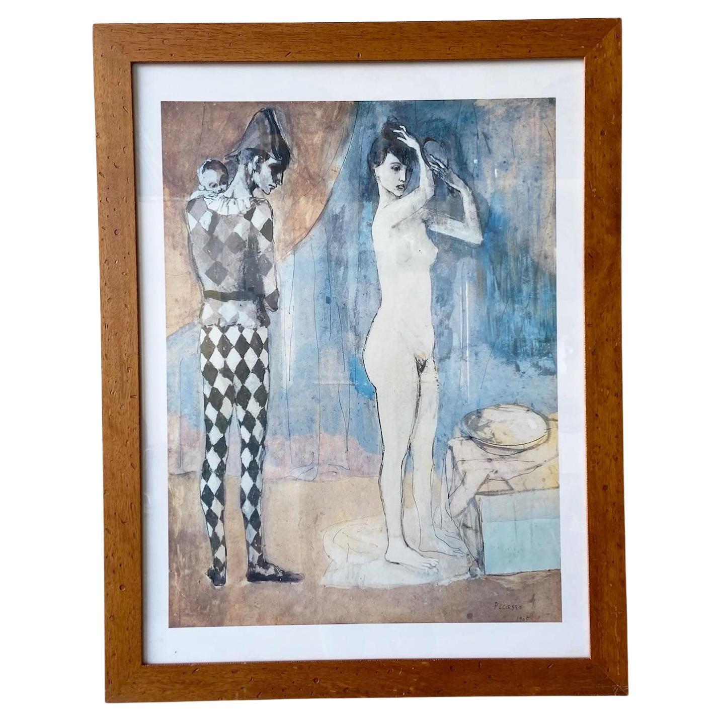 Vintage Framed Print Titled Harlequin’s Family by Picasso