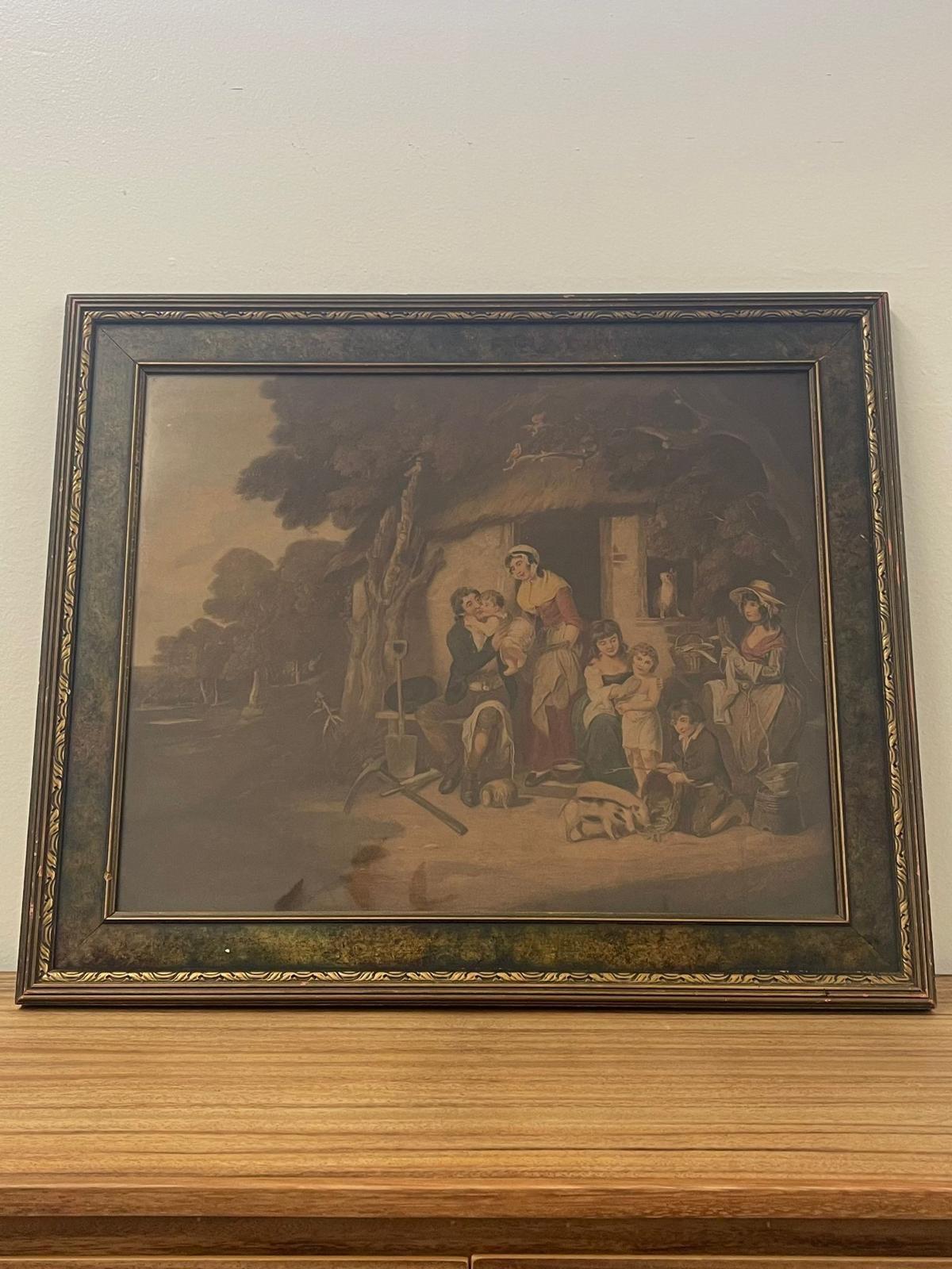 Print on Paper within a Vintage Detailed Frame. Frame Has Board Backing with a Small Description of the Print. Vintage Condition Consistent with Age as Pictured.

Dimensions. 25 W ; 0.50 D ; 21 H