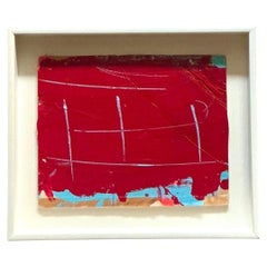Vintage Framed Red Abstract Painting
