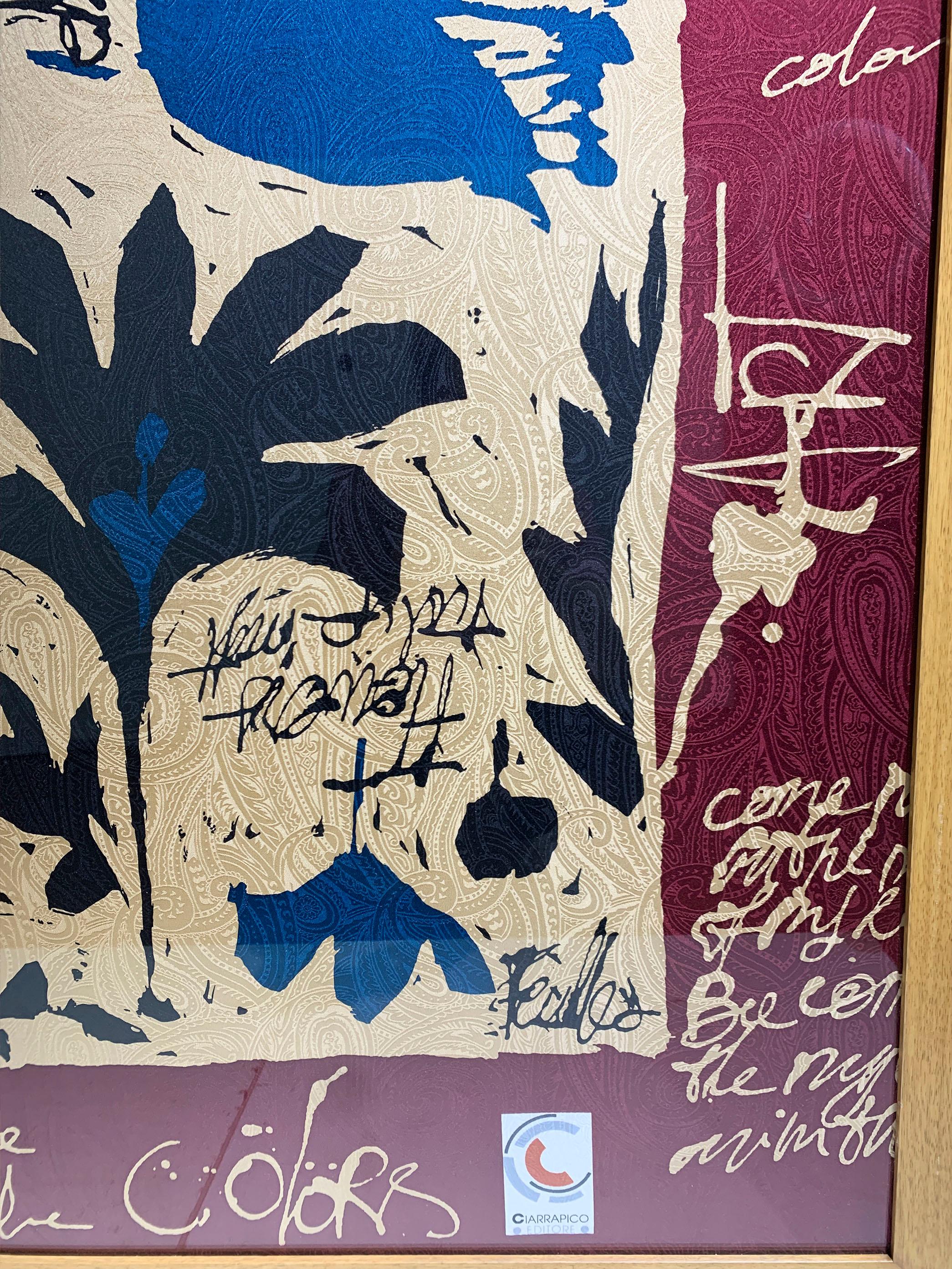 Gerahmter Vintage-Schal CIARRAPICO Italien im Zustand „Gut“ im Angebot in Beirut, LB