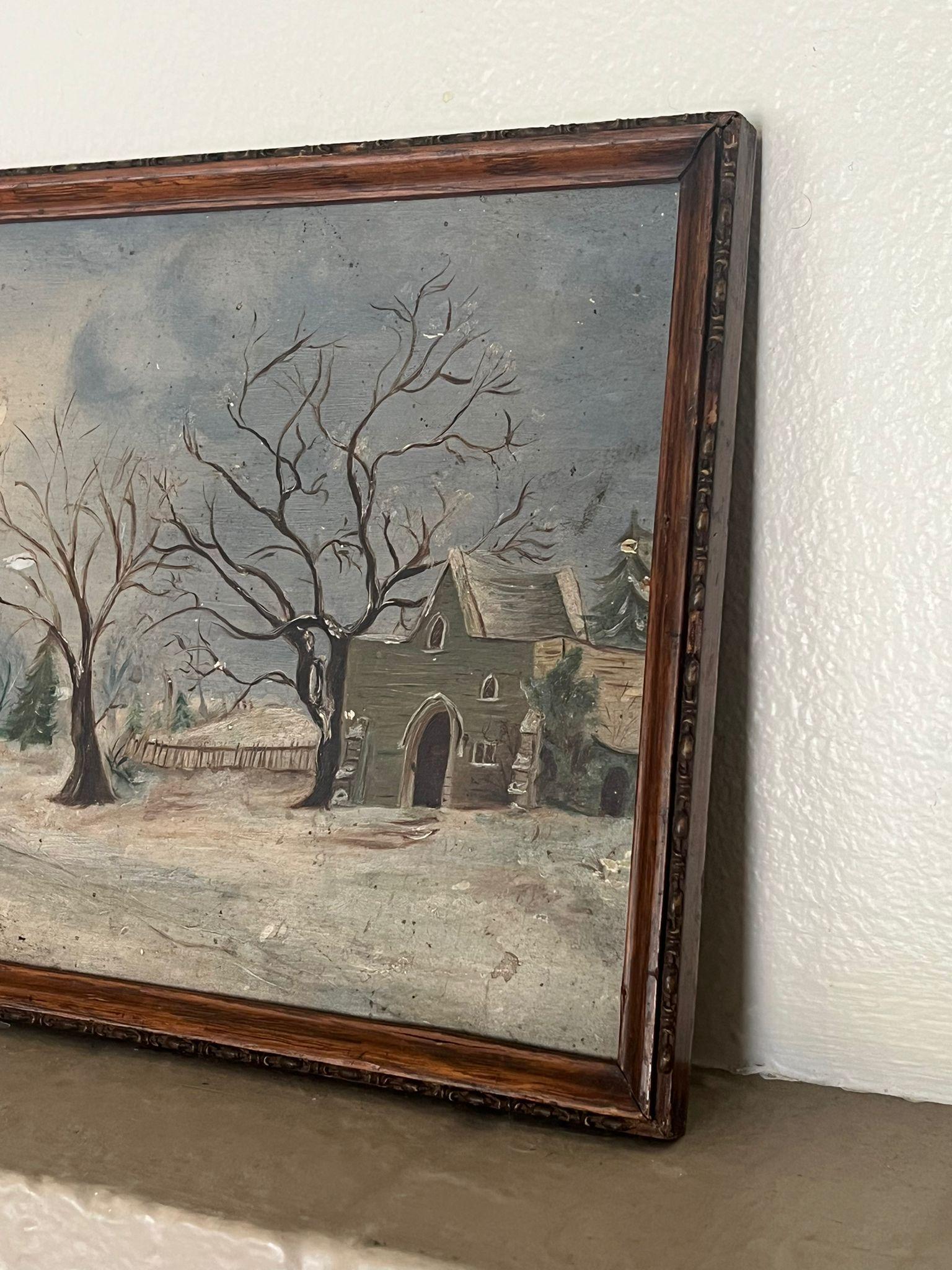 Gerahmtes Landschaftsgemälde im Vintage-Stil im Zustand „Gut“ im Angebot in Seattle, WA