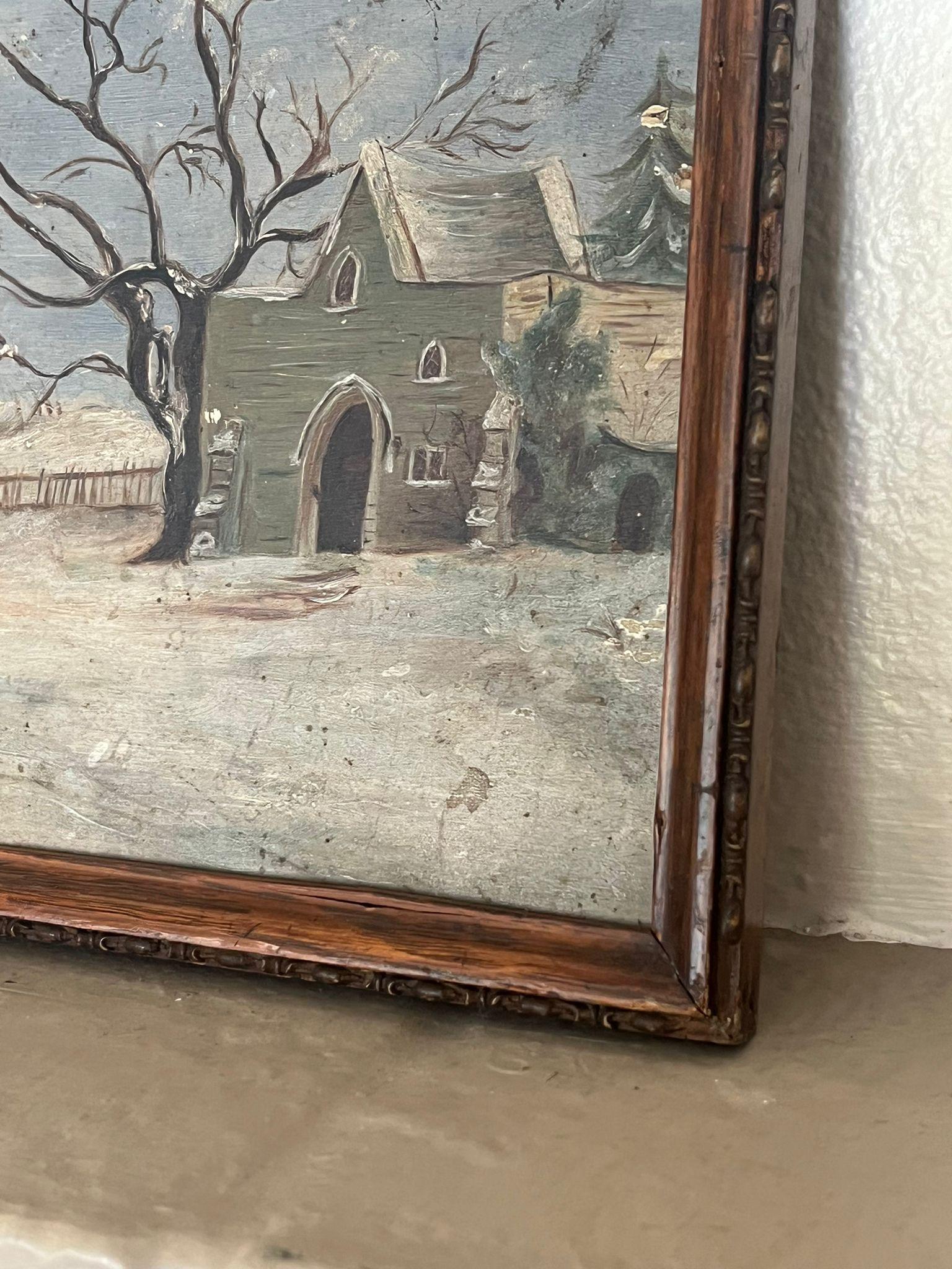 Gerahmtes Landschaftsgemälde im Vintage-Stil (Ende des 20. Jahrhunderts) im Angebot