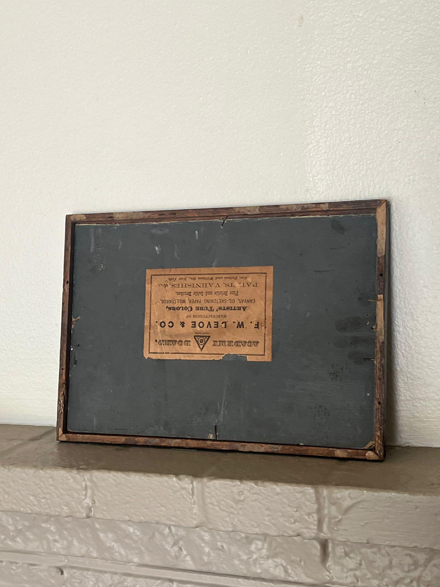 Gerahmtes Landschaftsgemälde im Vintage-Stil (Holz) im Angebot