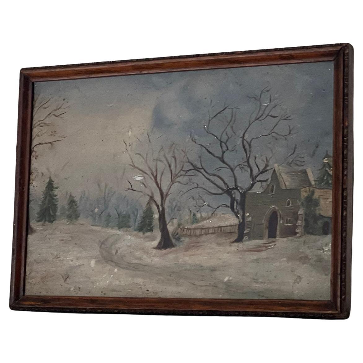 Vintage Framed Scenic Painting