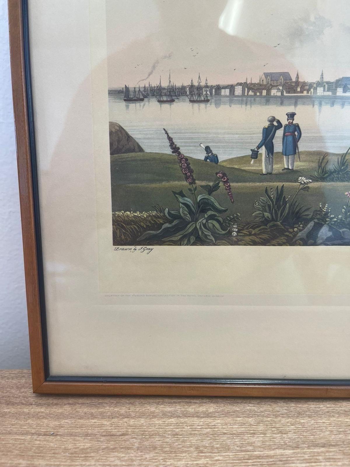 Vintage Framed Scenic Print of Montreal St. Helens Island by J Gray. In Good Condition For Sale In Seattle, WA