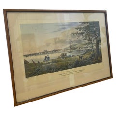 Stampa scenica d'epoca con cornice dell'isola di Montreal St. Helens di J Gray.