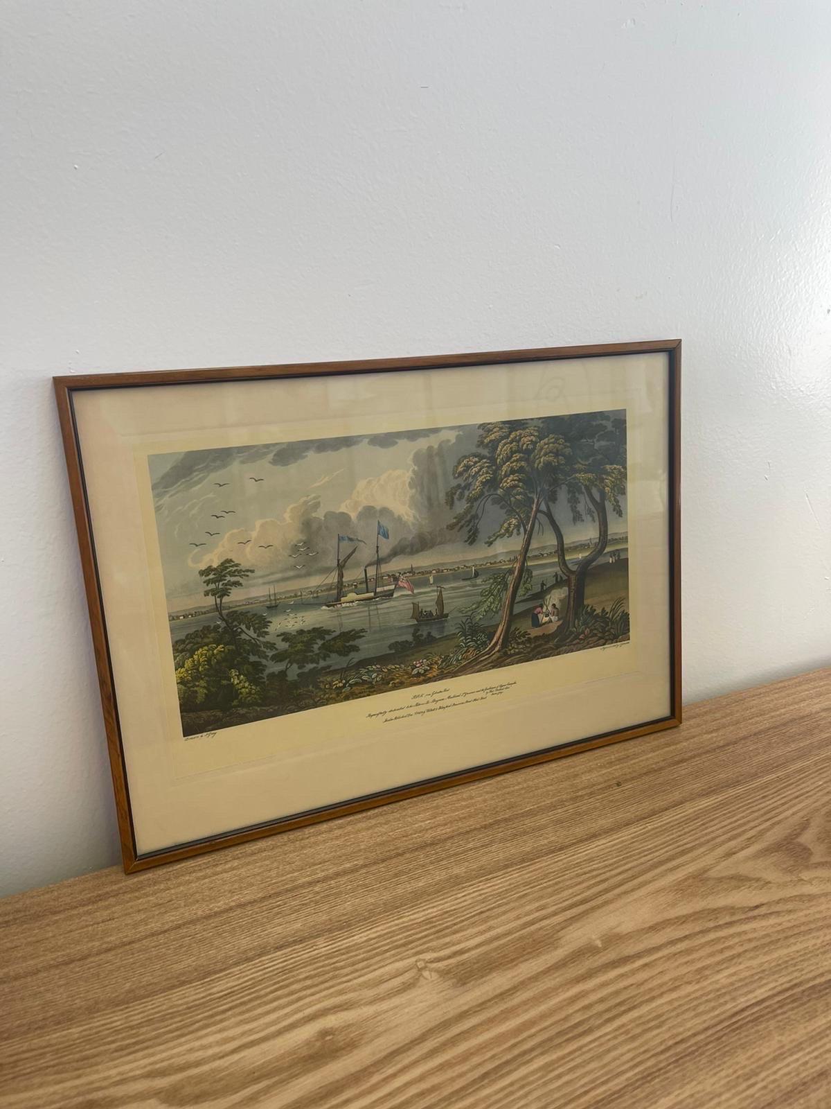 Dedication and information about this Print are included at the bottom of the frame. Within wooden frames.Two similar artwork are available through Separate listings. Vintage Condition Consistent with Age as Pictured.

Dimensions. 19 W ; 1/2 D ; 13