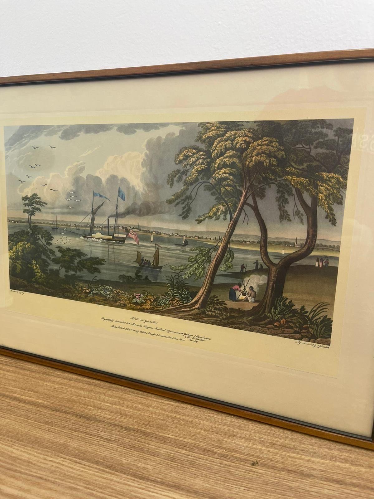 Vintage Framed Scenic Print of York From Gibraltar Point by J Gray In Good Condition For Sale In Seattle, WA