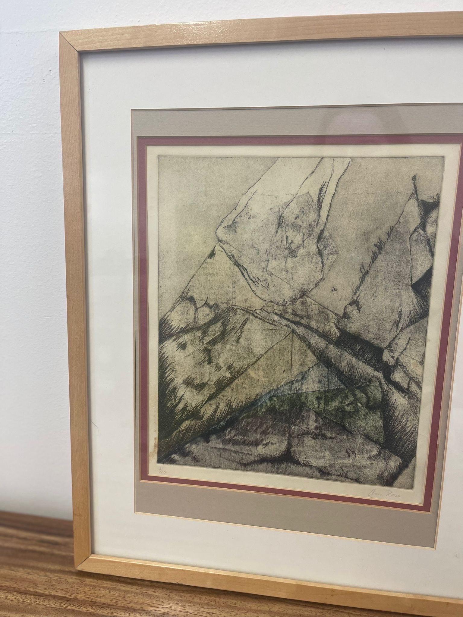 Vintage Framed Signed and Numbered Abstract Print. In Good Condition For Sale In Seattle, WA